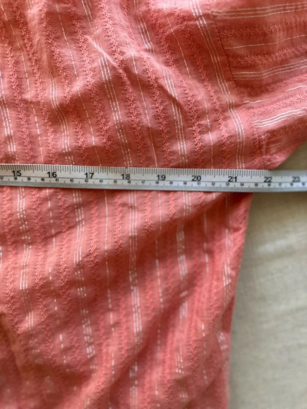 Pilcro by Anthropologie Women's Coral Stripe Button-Front Blouse Women’s Size XS - Picture 6 of 9